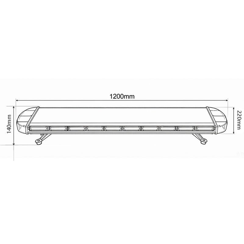 Vehicle mounted 1.2-meter COB long row warning light, long strip roof flashing light YA301-1 - Image 7