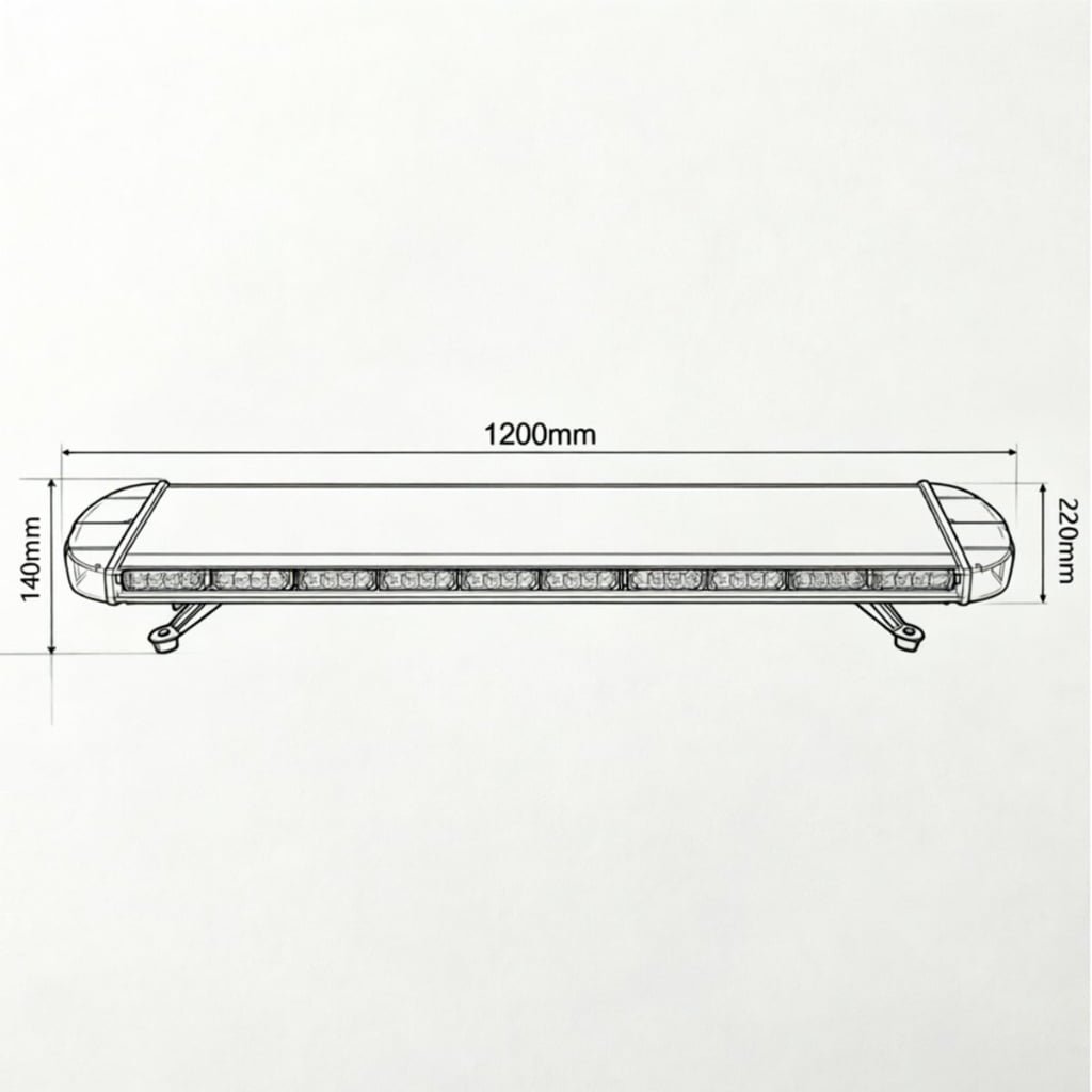 1.2-meter ultra bright long row warning emergency flashing light rescue project roof light long row warning light YA302-1 - Image 5